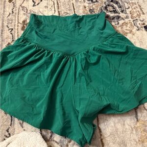 Green aerie cross over shorts